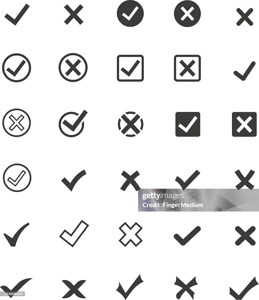 Tick mark icon set