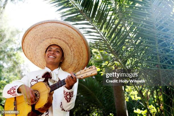 musician playing in mariachi band, san miguel de allende, guanajuato, mexico - sombrero stock pictures, royalty-free photos & images