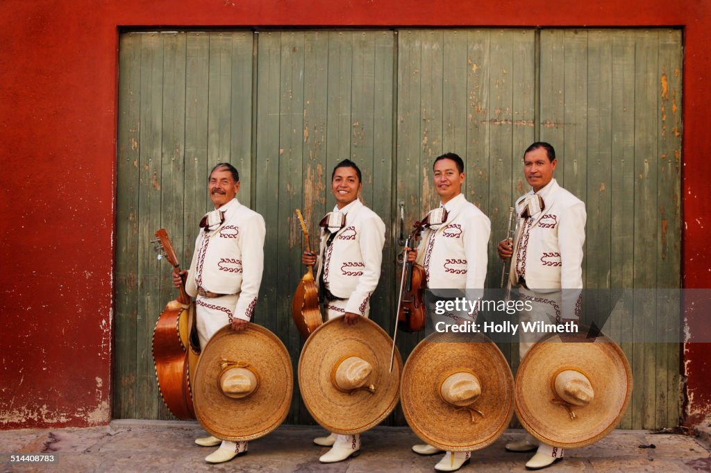 Musicians playing in mariachi band, San Miguel de Allende, Guanajuato, Mexico