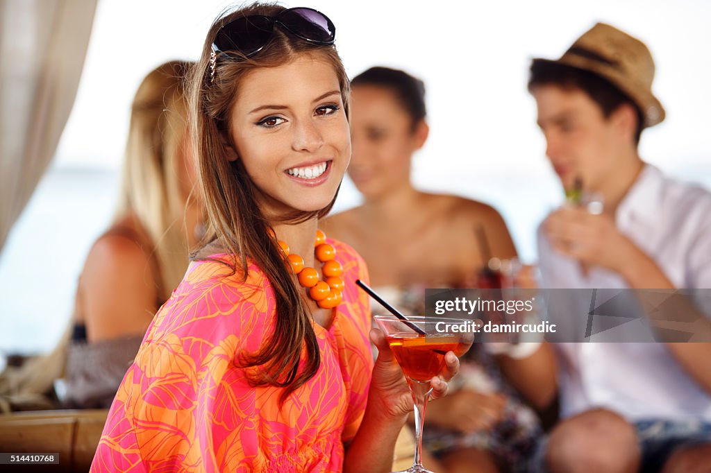 Group of friends having fun outdoor