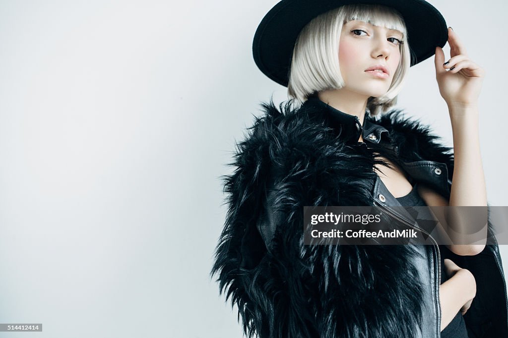 Beautiful girl wearing hat