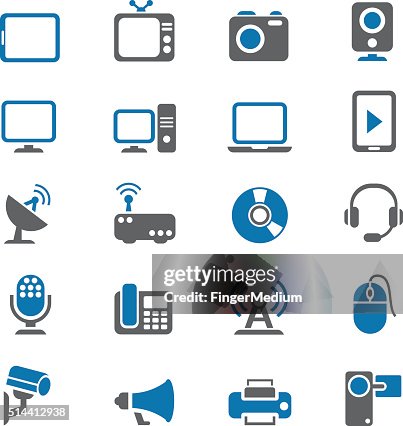 Electronic device icon set Electronic device icon set