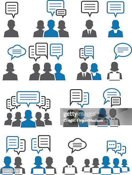 communication icon set - website creation stock illustrations