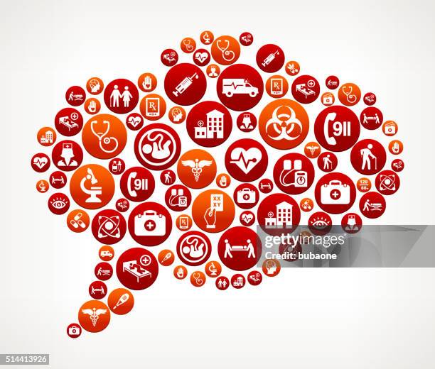 chat bubble healthcare and medical red button pattern - nurses talking stock illustrations