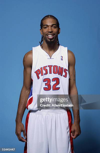 Richard Hamilton of the Detroit Pistons poses for a portrait during the team's Media Day on October 4, 2004 in Auburn Hills, Michigan. NOTE TO USER:...