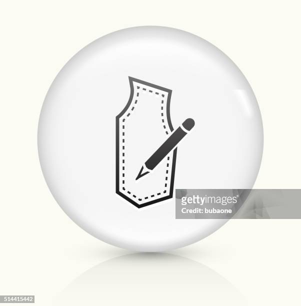 tailor cutting guide icon on white round vector button - beige suit stock illustrations