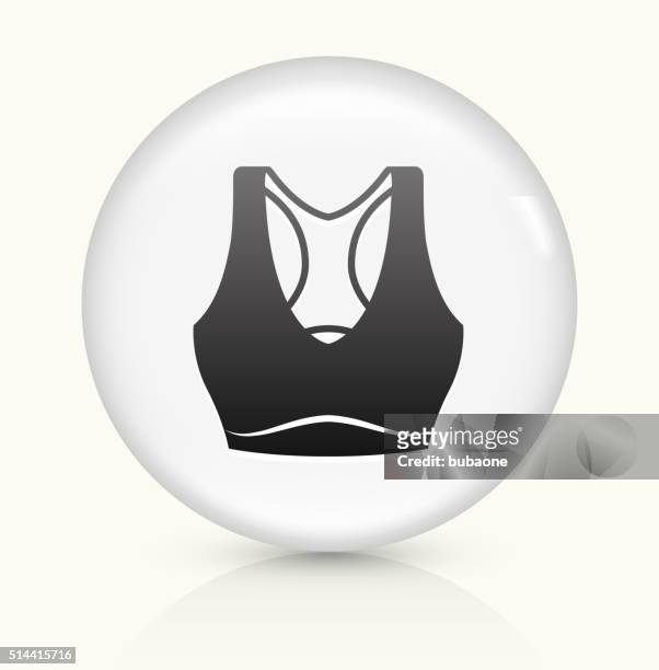ilustrações, clipart, desenhos animados e ícones de roupa de tenista ícone em branco vetorial redondo botão - sutiã para esportes