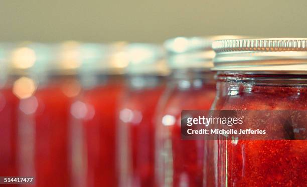 homemade strawberry jam - strawberry jam stock pictures, royalty-free photos & images