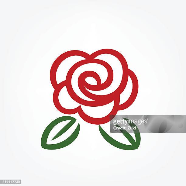 simple red rose - rosa color stock illustrations