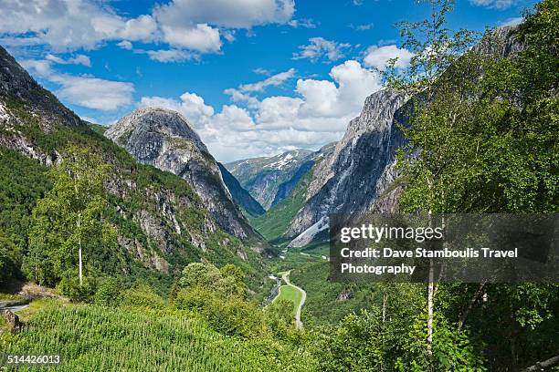 naeroy valley view - voss fotografías e imágenes de stock