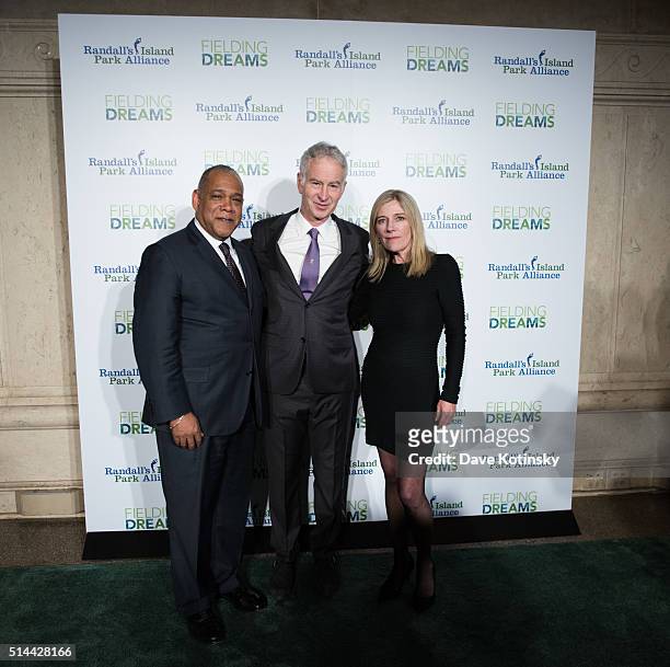 Mitchel Silver, John McEnroe and Aimee Boden attend the 2016 Randall's Island Park Alliance Fielding Dreams Gala at American Museum of Natural...