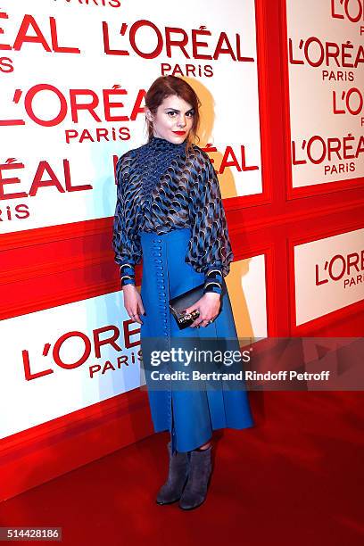 Beatrice Martin aka Coeur de Pirate attends the L'Oreal Red Obsession Party as part of the Paris Fashion Week Womenswear Fall/Winter 2016/2017 on...