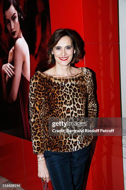 Ines de la Fressange attends the L'Oreal Red Obsession Party as part of the Paris Fashion Week Womenswear Fall/Winter 2016/2017 on March 8, 2016 in...