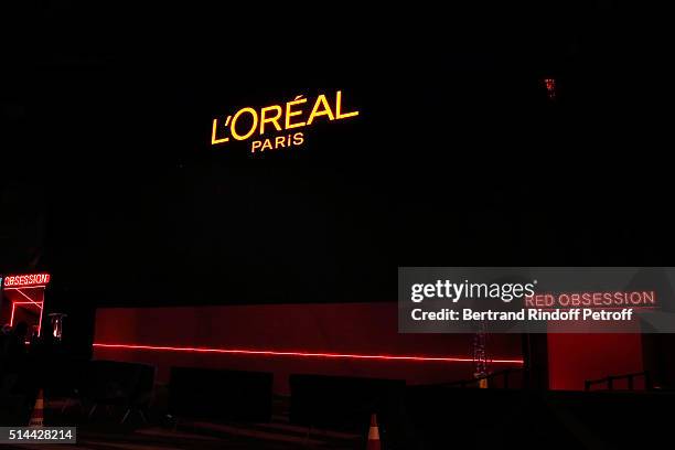 Illustration View of the L'Oreal Red Obsession Party as part of the Paris Fashion Week Womenswear Fall/Winter 2016/2017 on March 8, 2016 in Paris,...