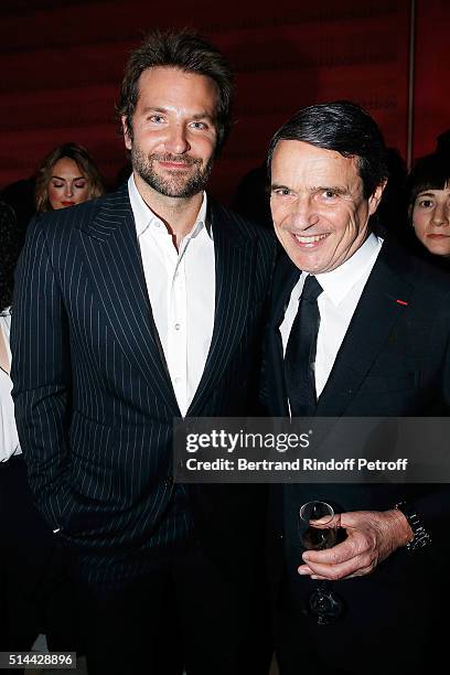 Bradley Cooper and Marc Menesguen attend the L'Oreal Red Obsession Party as part of the Paris Fashion Week Womenswear Fall/Winter 2016/2017 on March...