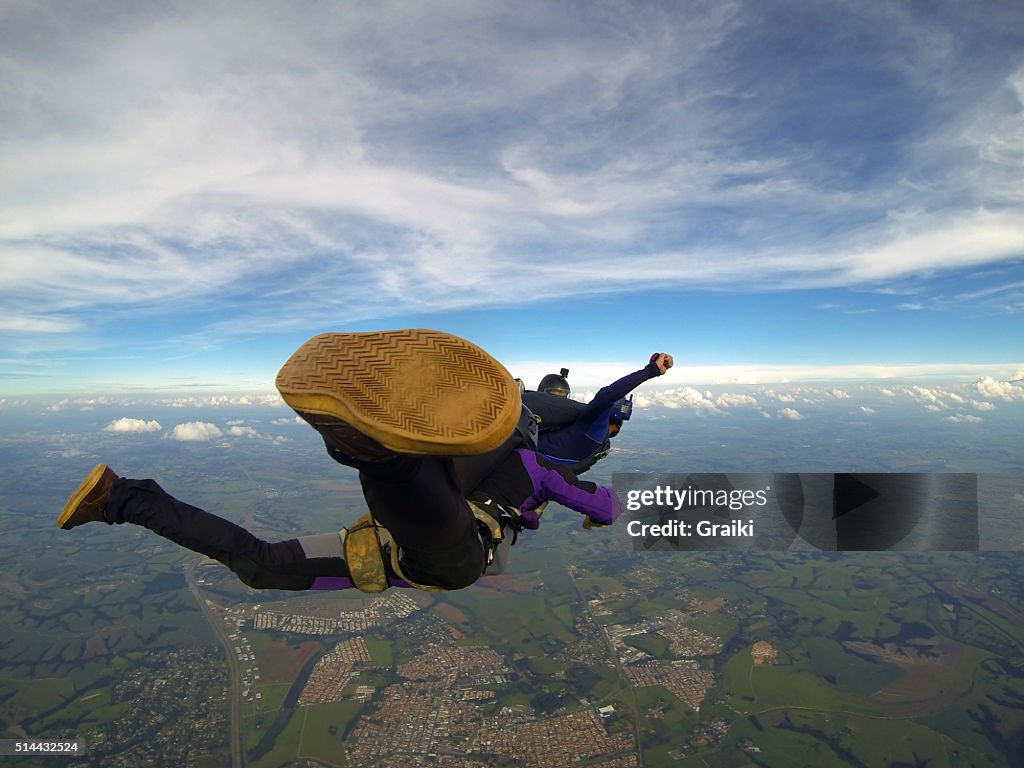 Skydiving - Sole of old shoes