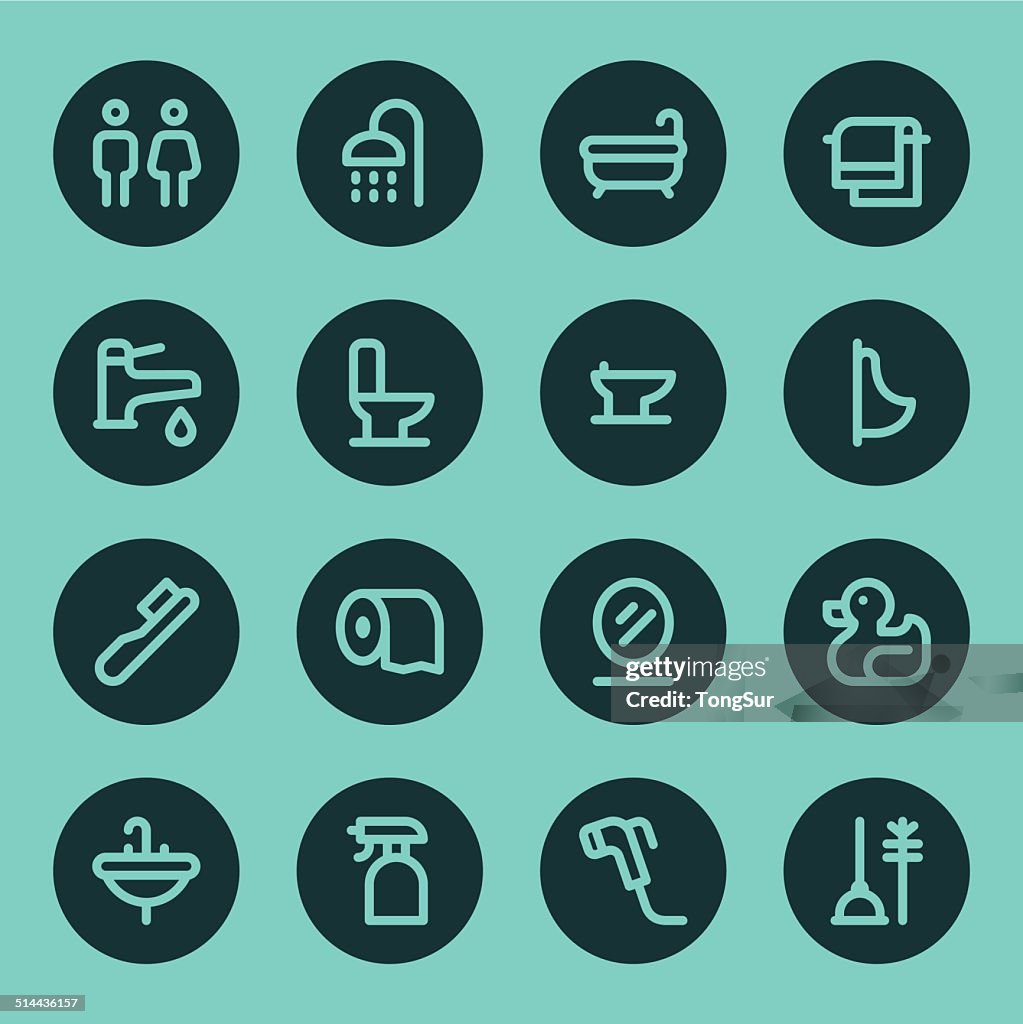 Badezimmer-icons-Line-Circle