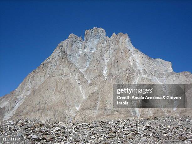 trango castle in karakorum range - trango towers stock pictures, royalty-free photos & images