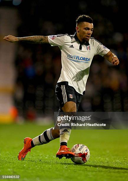 Ryan Fredericks of Fulham in action during the Sky Bet Championship match between Fulham and Burnley at Craven Cottage on March 8, 2016 in London,...