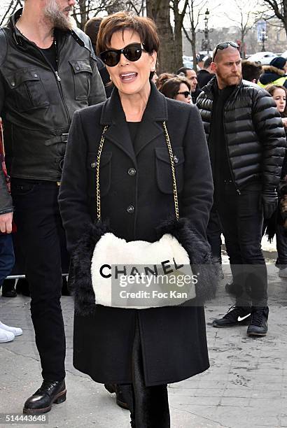 Kris Jenner arrives at the Chanel show as part of the Paris Fashion Week Womenswear Fall/Winter 2016/2017 on March 8, 2016 in Paris, France.