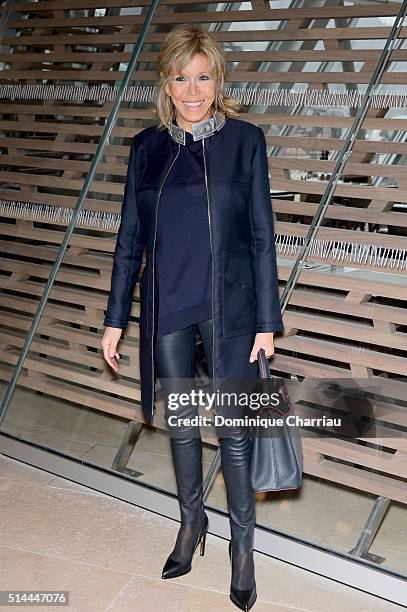 Brigitte Macron attends the Louis Vuitton show as part of the Paris Fashion Week Womenswear Fall/Winter 2016/2017 on March 9, 2016 in Paris, France.