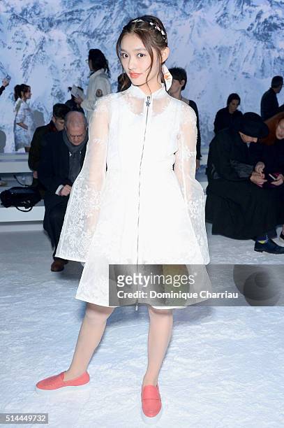 Jelly Lin attends the Moncler Gamme Rouge show as part of the Paris Fashion Week Womenswear Fall/Winter 2016/2017 on March 9, 2016 in Paris, France.
