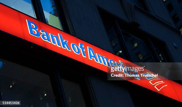 New York, United States of America Company logo Bank of America on February 26, 2016 in New York, United States of America.