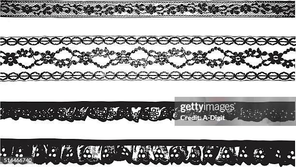 ribbon lace - lace textile stock illustrations