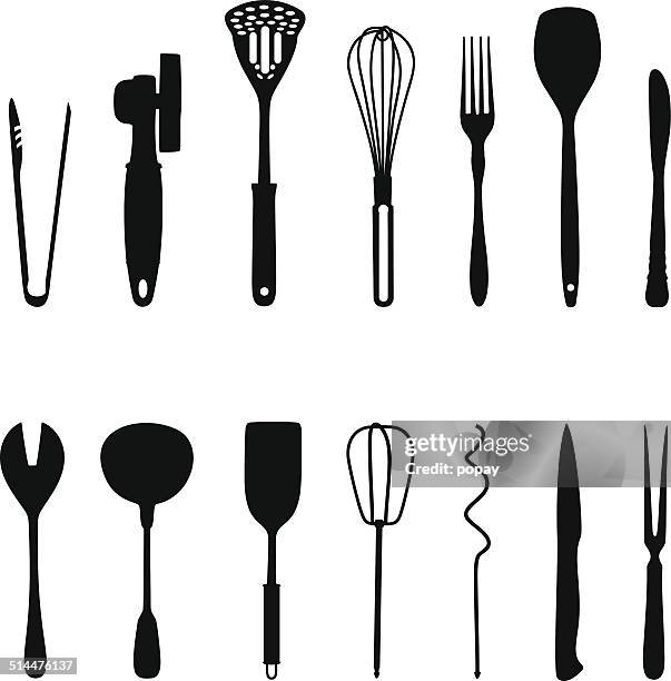 kitchen tools - set dinner table stock illustrations