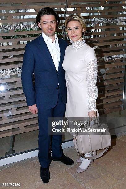 Violoncellist Gautier Capucon and his wife Delphine attend the Louis Vuitton show as part of the Paris Fashion Week Womenswear Fall/Winter 2016/2017....