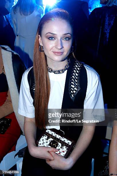Actress Sophie Turner attends the Louis Vuitton show as part of the Paris Fashion Week Womenswear Fall/Winter 2016/2017. Held at Louis Vuitton...