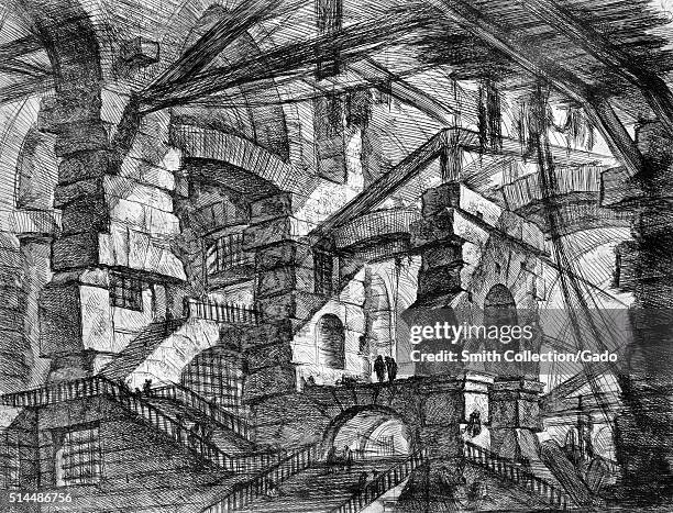 The Gothic arch, Italy, 1749. This print by John Wilton-Ely depicts an imagined architectural feature from an etching by the Italian artist Giovanni...