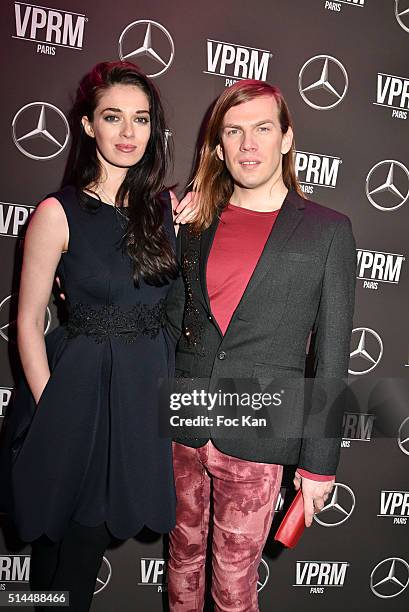 Actress Sarah BarzykÊand designer Christophe Guillarme attend the "Mercedes Loves Fashion Week" Party - Paris Fashion Week Womenswear...