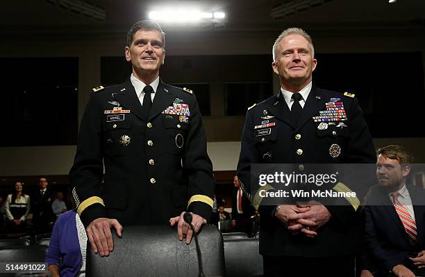 Army Gen. Joseph Votel , nominee to be the next commander of the U.S. Central Command, and U.S Army Lt. Gen. Raymond Thomas III , nominee to be the...