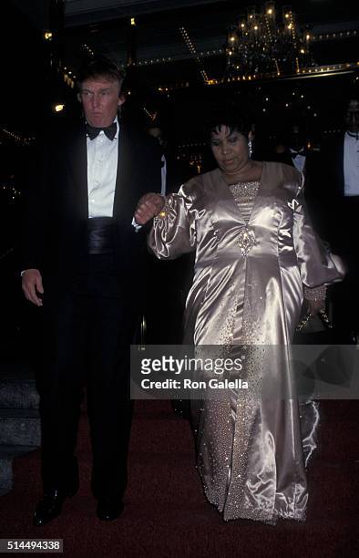 Donald Trump and Aretha Franklin attend Trump International Hotel and Tower Grand Opening on May 19, 1997 in New York City.