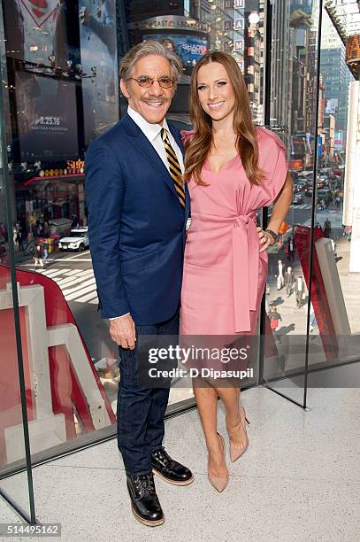 Geraldo Rivera and Edyta Sliwinska visit "Extra" at their New York studios at H&M in Times Square on March 9, 2016 in New York City.