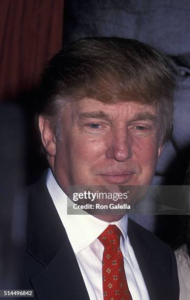 Donald Trump attends the premiere of "Bad Company" on June 4, 2002 a Loew's Lincoln Square Theater in New York City.