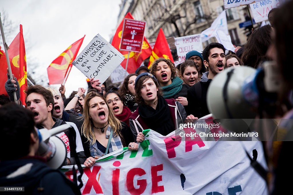 Demonstration To Protest Against Labour Reforms - El Khomeri Law project- In Paris