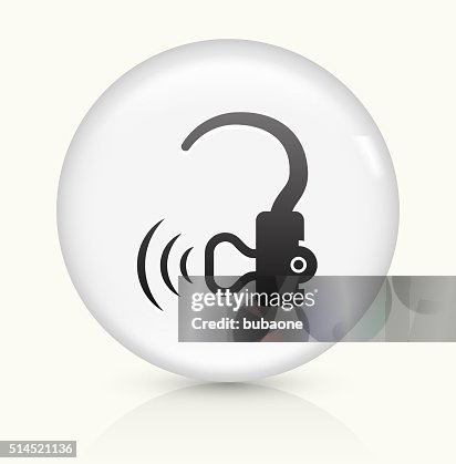 Hearing Aid icon on white round vector button Hearing Aid icon on white round vector button