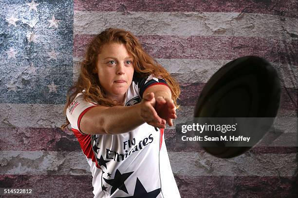 Rugby player Alev Kelter poses for a portrait at the 2016 Team USA Media Summit at The Beverly Hilton Hotel on March 8, 2016 in Beverly Hills,...