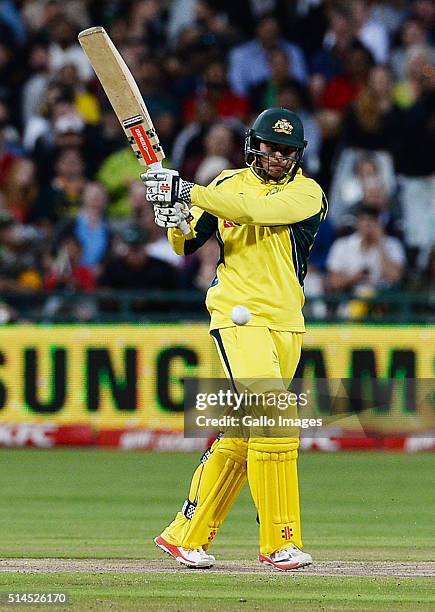 Usman Khawaja of Australia in action during the 3rd KFC T20 International match between South Africa and Australia at PPC Newlands on March 09, 2016...