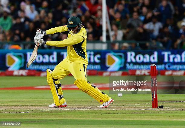 Usman Khawaja of Australia in action during the 3rd KFC T20 International match between South Africa and Australia at PPC Newlands on March 09, 2016...