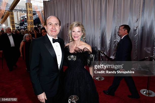 President, CEO and Chairman of Viacom Phillipe Dauman and Deborah Dauman attend the 88th Annual Academy Awards at Hollywood & Highland Center on...