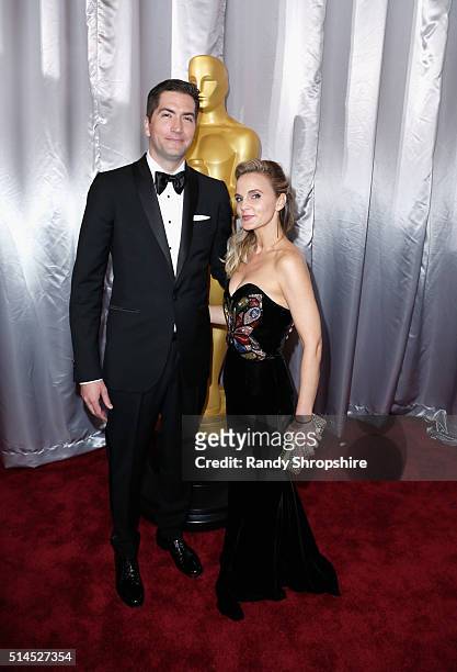 Screenwriter Drew Goddard and producer Caroline Goddard attend the 88th Annual Academy Awards at Hollywood & Highland Center on February 28, 2016 in...