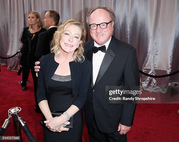 Fox Searchlight President Nancy Utley and Raymond Fitzpatrick attend the 88th Annual Academy Awards at Hollywood & Highland Center on February 28,...