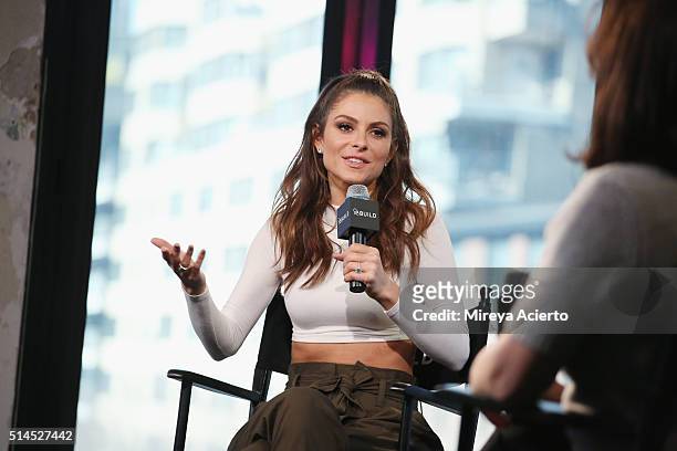 Maria Menounos discusses her 3rd book release, "The EveryGirl's Guide to Cooking" at AOL Studios In New York on March 9, 2016 in New York City.