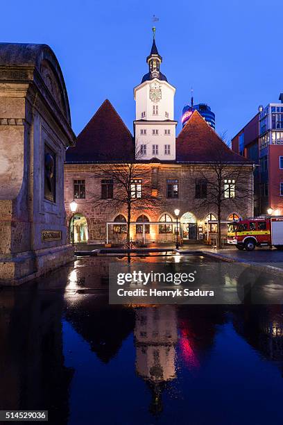 rathaus jena on marktplatz - jena germany stock pictures, royalty-free photos & images