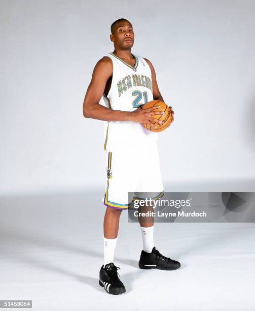 Jamaal Magloire of the New Orleans Hornets poses for a portrait during NBA Media Day on October 4, 2004 in New Orleans, Louisiana. NOTE TO USER: User...