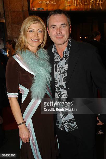 News presenter Jennifer Hansen and husband actor Alan Fletcher attend the world premiere of the musical "Eureka" at Her Majesty's Theatre October 8,...