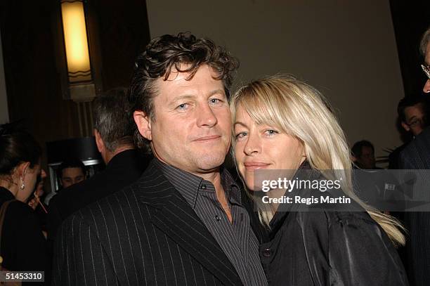 Actor Peter Phelps and his wife Donna Fowkes attend the world premiere of the musical "Eureka" at Her Majesty's Theatre October 8, 2004 in Melbourne,...